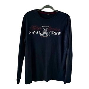 LC Waikiki Men's Crewneck Shirt Dark Blue Long Sleeve Size S